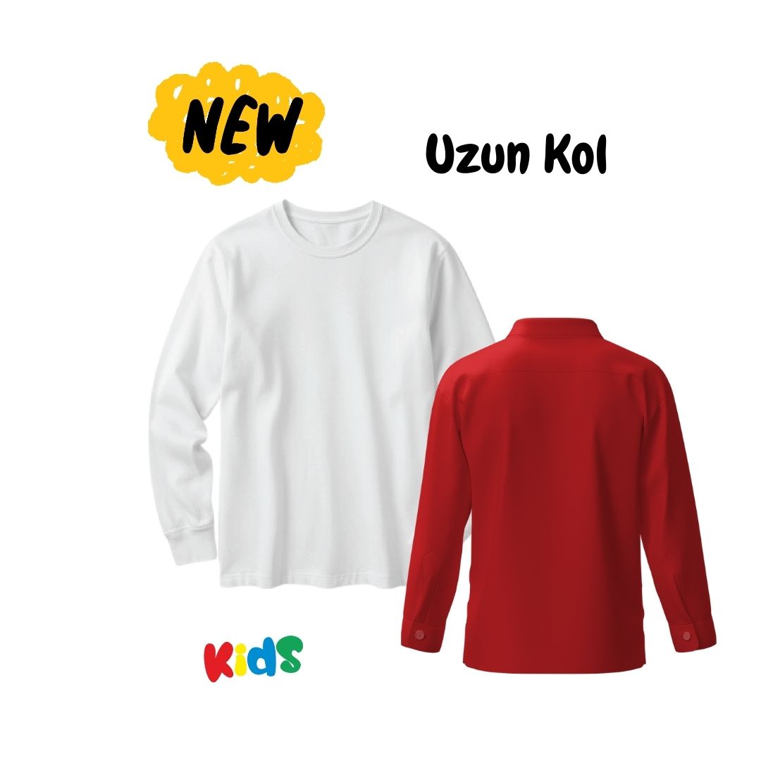 Sıfır Yaka Baskılı Uzun Kol
