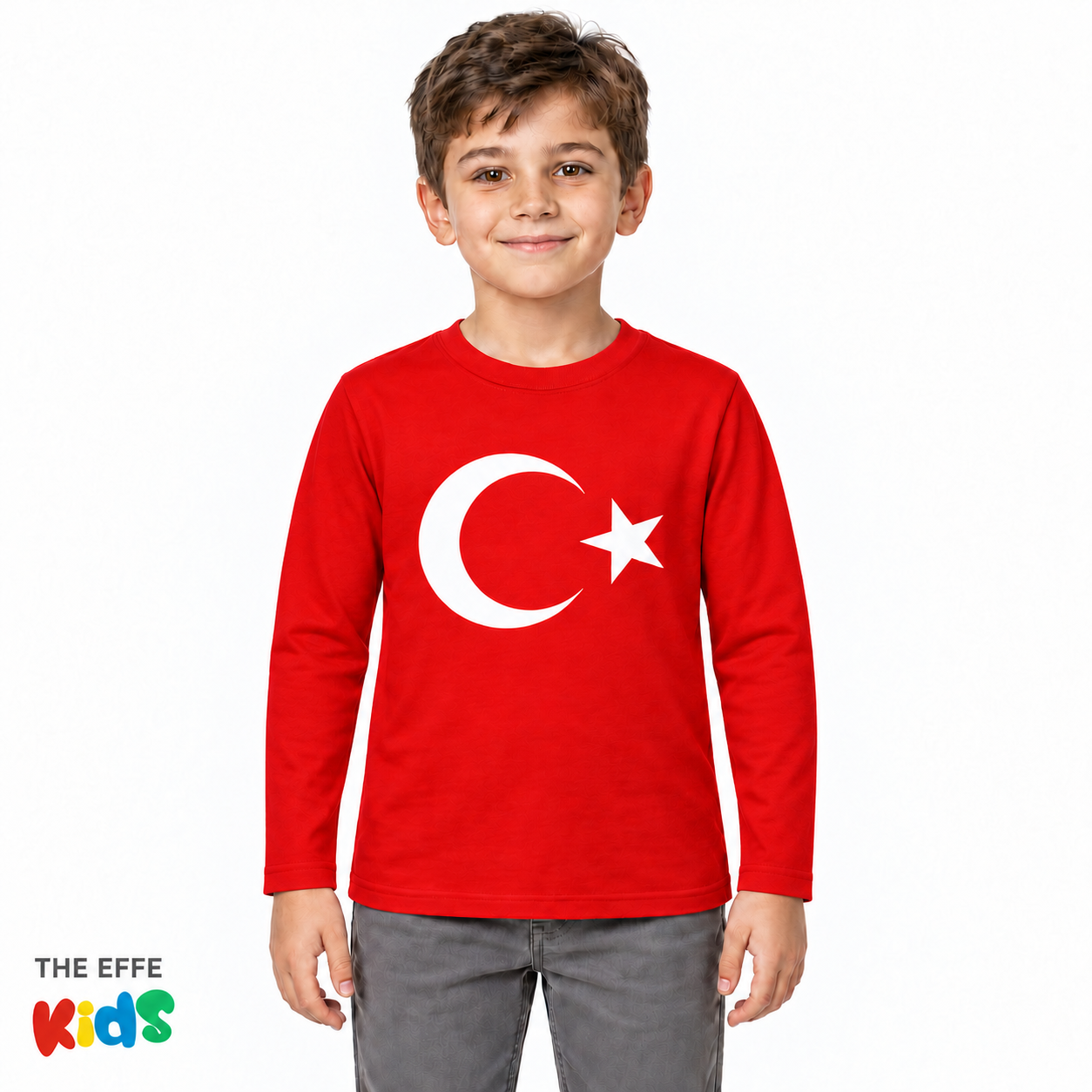 Sıfır Yaka Baskılı Uzun Kol