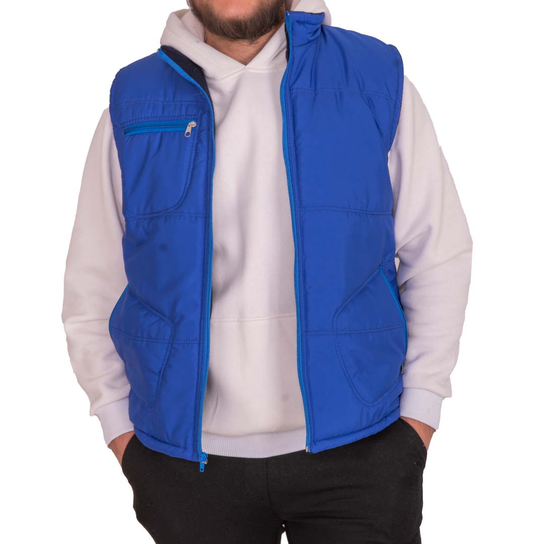 Basic  Anorak Yelek 3 Cepli Saks Mavi