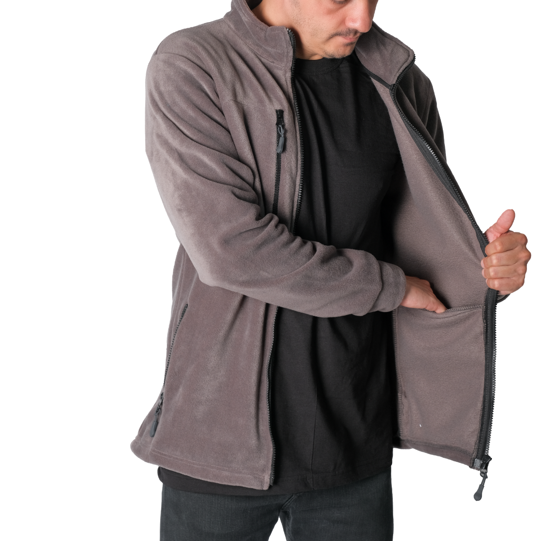 Baskılı Basic Polar Mont 3 Cepli Gri Baskılı Basic Polar Mont 3 Cepli Gri