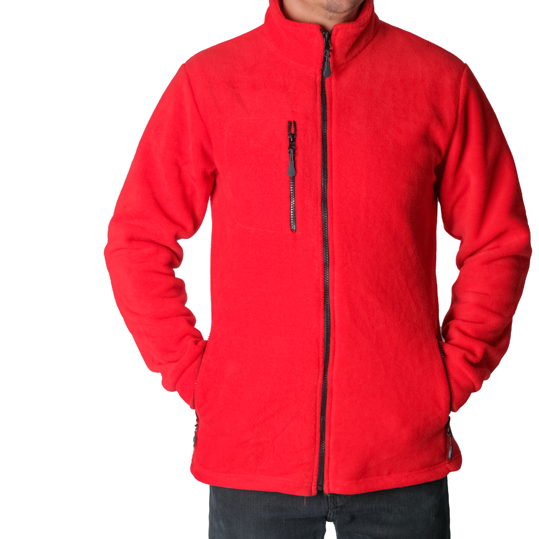 Baskılı Basic Polar Mont 3 Cepli Kırmızı