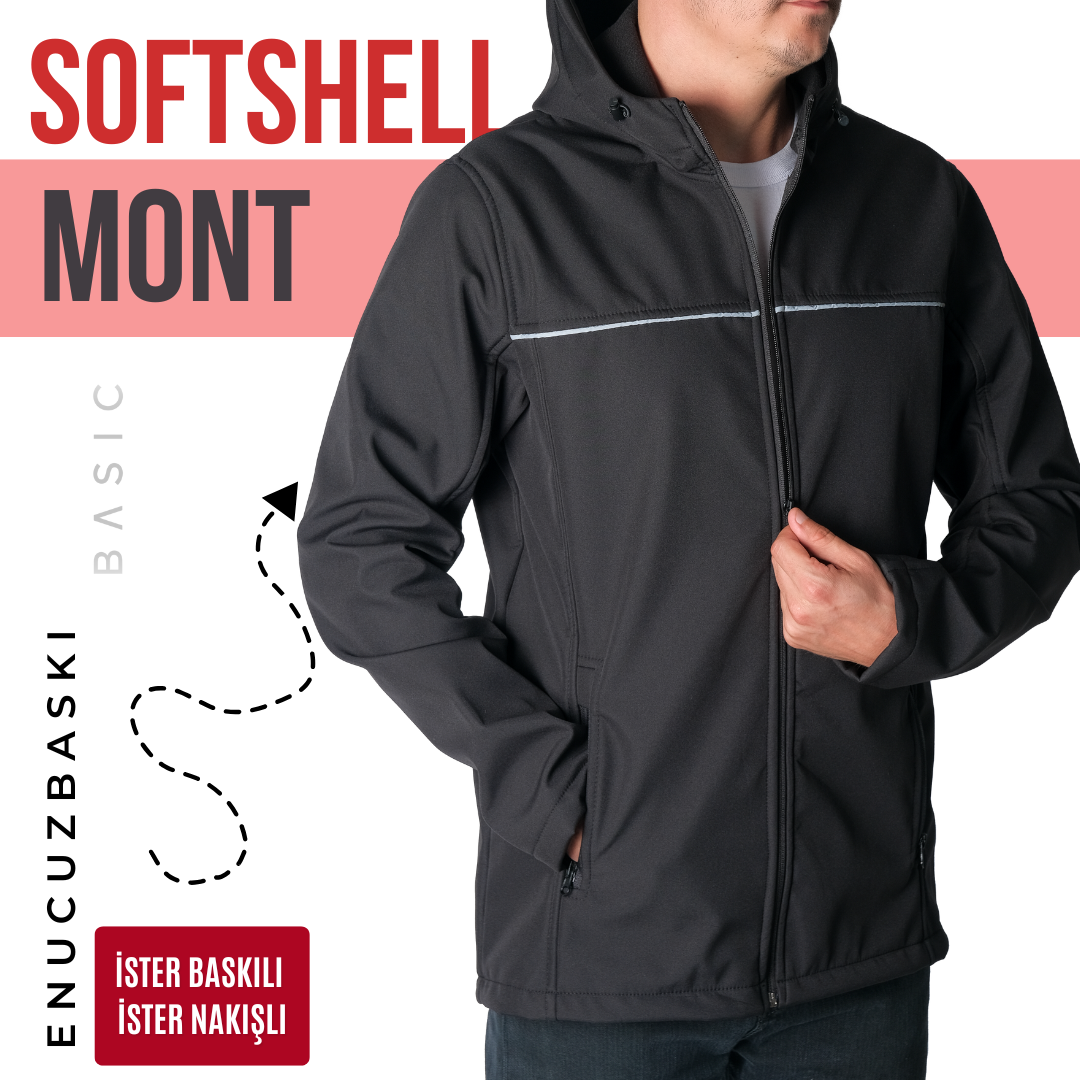 Basic Softshell  Mont Kapşonlu Siyah