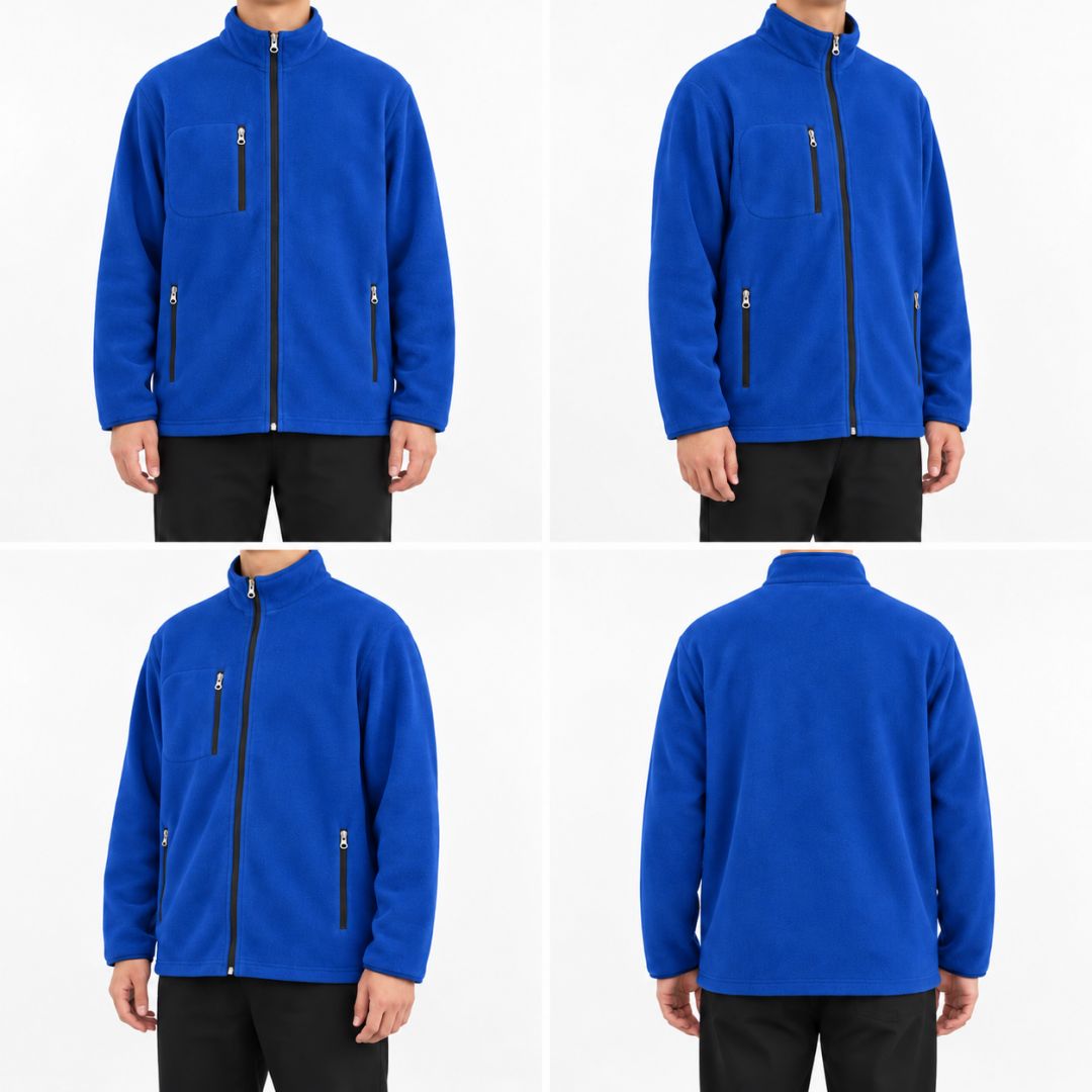 Baskılı Basic Polar Mont 3 Cepli Saks Mavi
