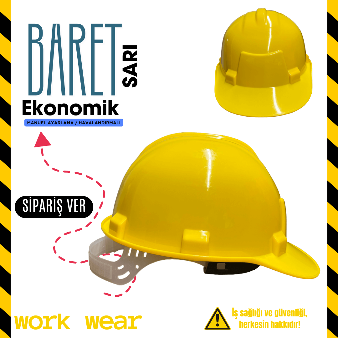 Baskılı İşçi Baret Sarı - İş Kıyafeti