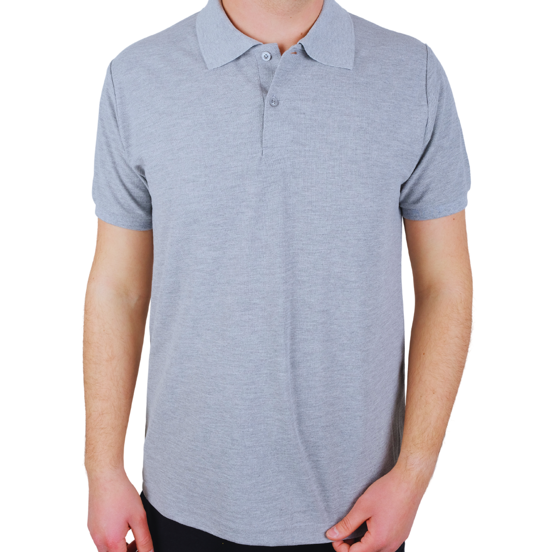 Baskılı Polo Yaka Premium Tişört Gri - TOPTAN (10 Adet) Baskılı Polo Yaka Premium Tişört Gri - TOPTAN (10 Adet)