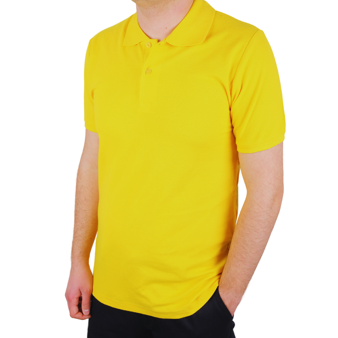 Baskılı Polo Yaka Premium Tişört Sarı - TOPTAN (10 Adet) Baskılı Polo Yaka Premium Tişört Sarı - TOPTAN (10 Adet)