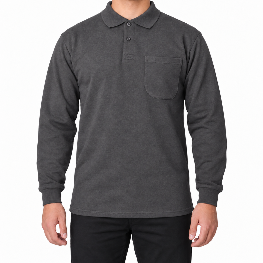 Baskılı Polo Yaka Sweat Füme