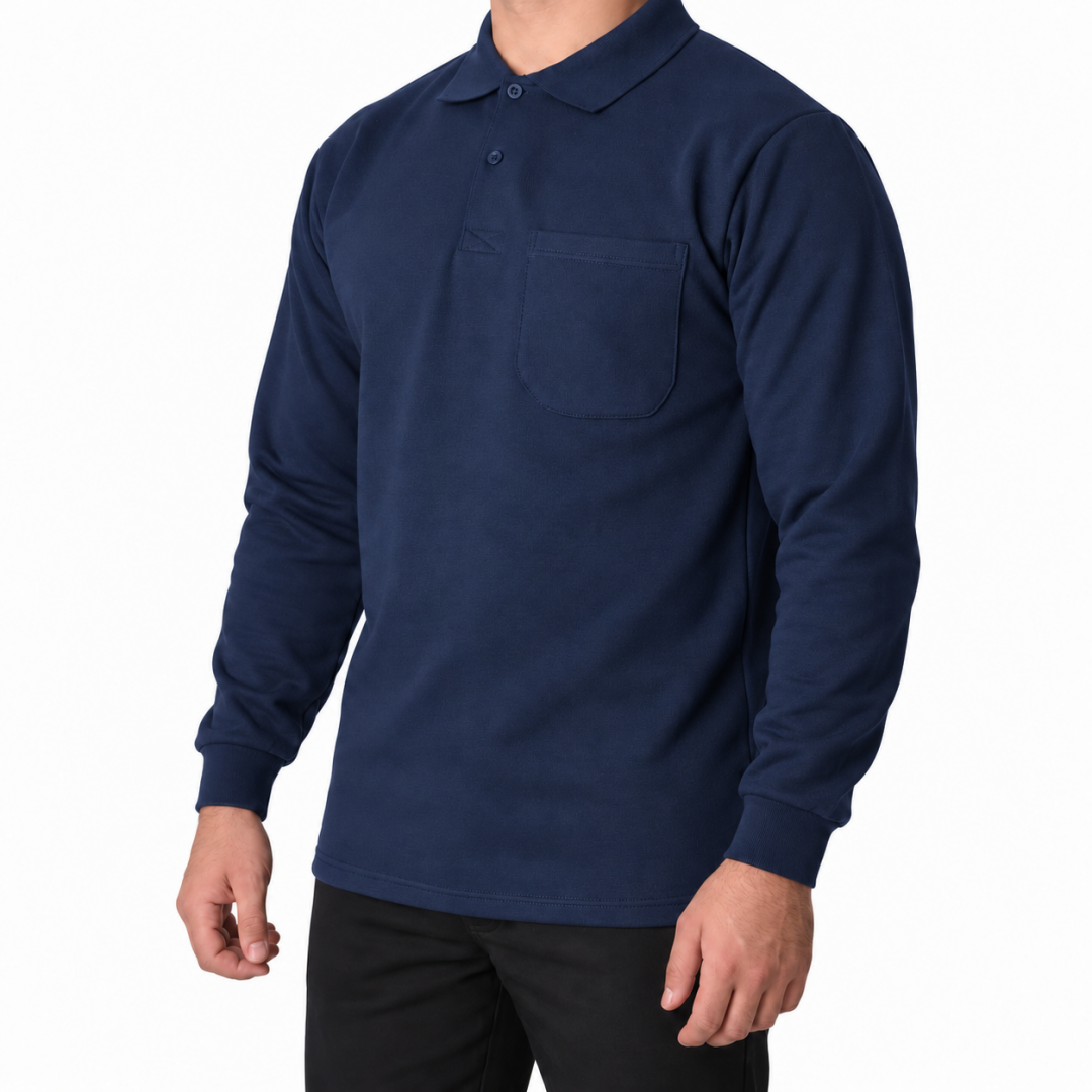 Baskılı Polo Yaka Sweat Lacivert