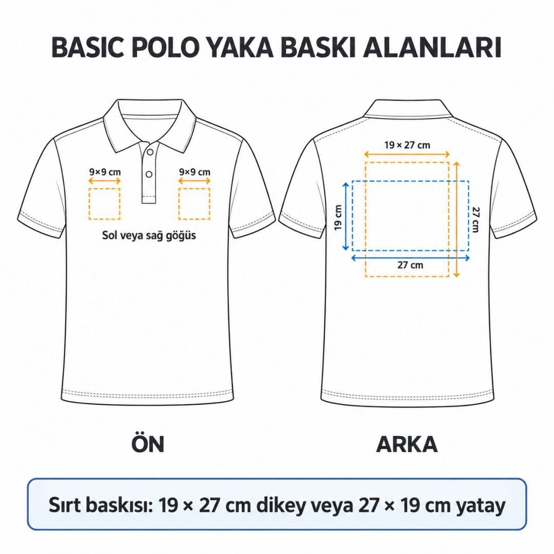 Baskılı Polo Yaka Tişört Basic Lacivert