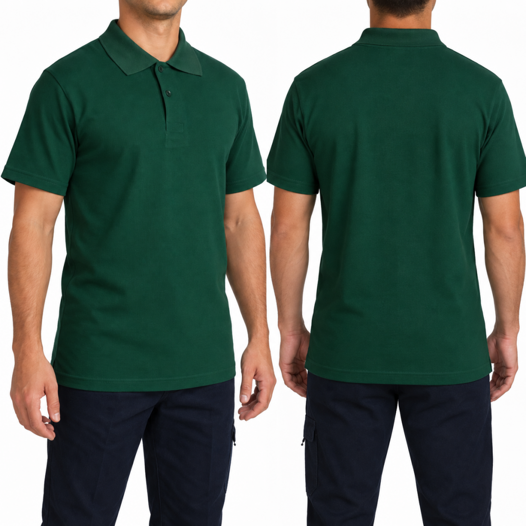 Baskılı Polo Yaka Tişört Basic Yeşil