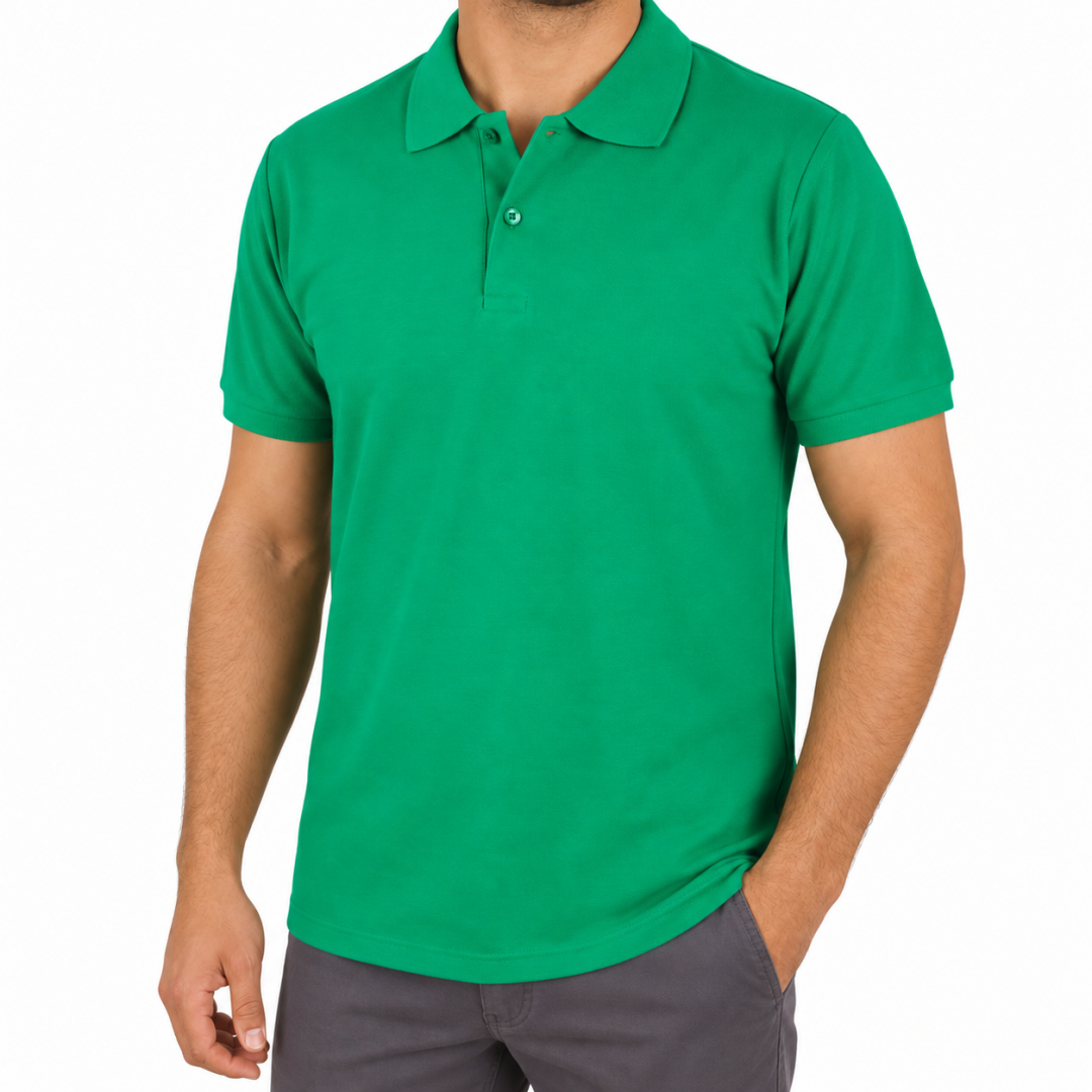 Baskılı Polo Yaka Tişört Premium Benetton Yeşili