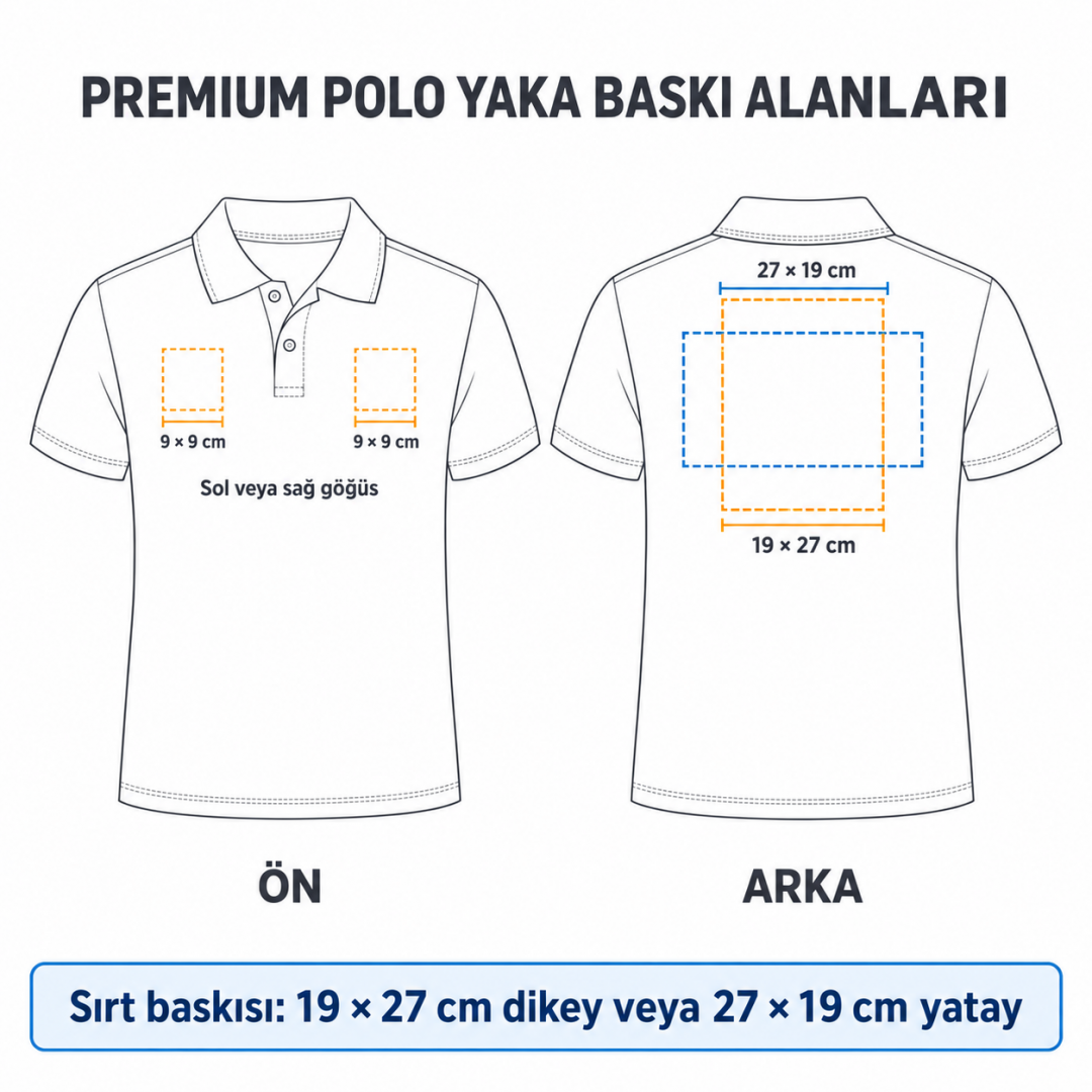Baskılı Polo Yaka Tişört Premium Gri