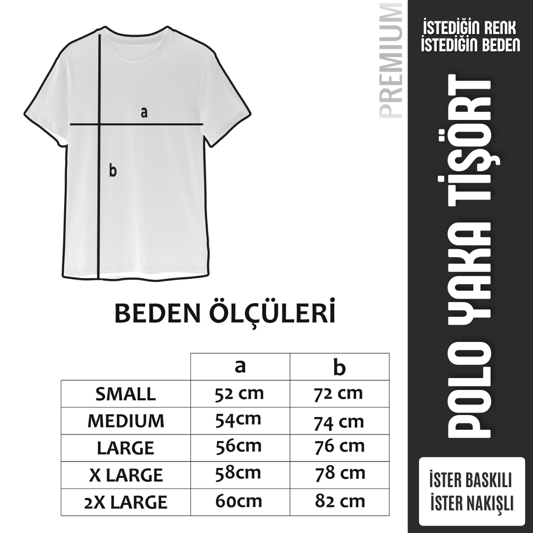 Baskılı Polo Yaka Tişört Premium Turuncu