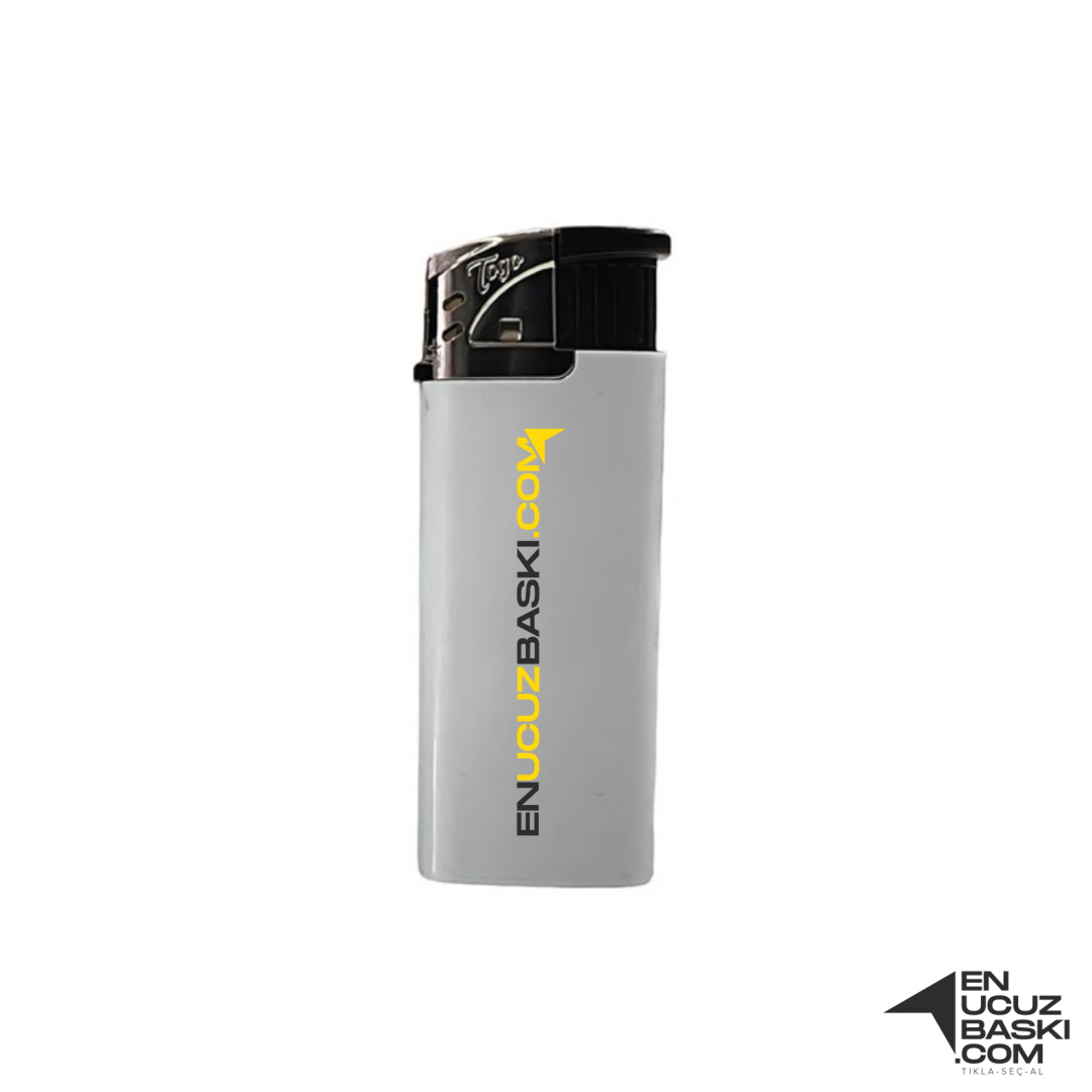 Baskılı STR Çakmak Beyaz Çift Yön Baskı (En Az 100 Adet)