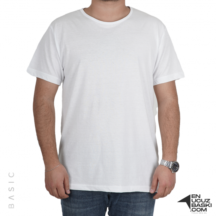 Baskılı Sıfır Yaka Basic Tişört Beyaz - TOPTAN (10 Adet) Baskılı Sıfır Yaka Basic Tişört Beyaz - TOPTAN (10 Adet)