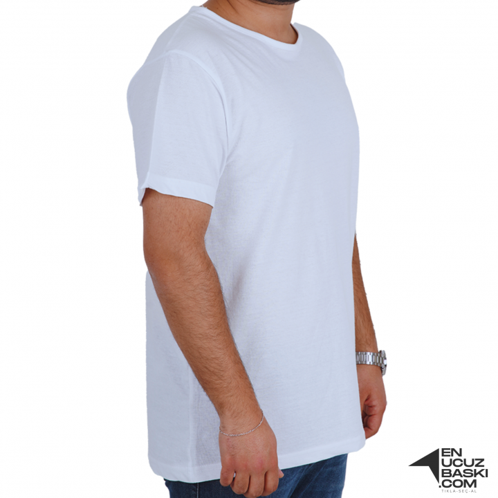 Baskılı Sıfır Yaka Basic Tişört Beyaz - TOPTAN (10 Adet) Baskılı Sıfır Yaka Basic Tişört Beyaz - TOPTAN (10 Adet)