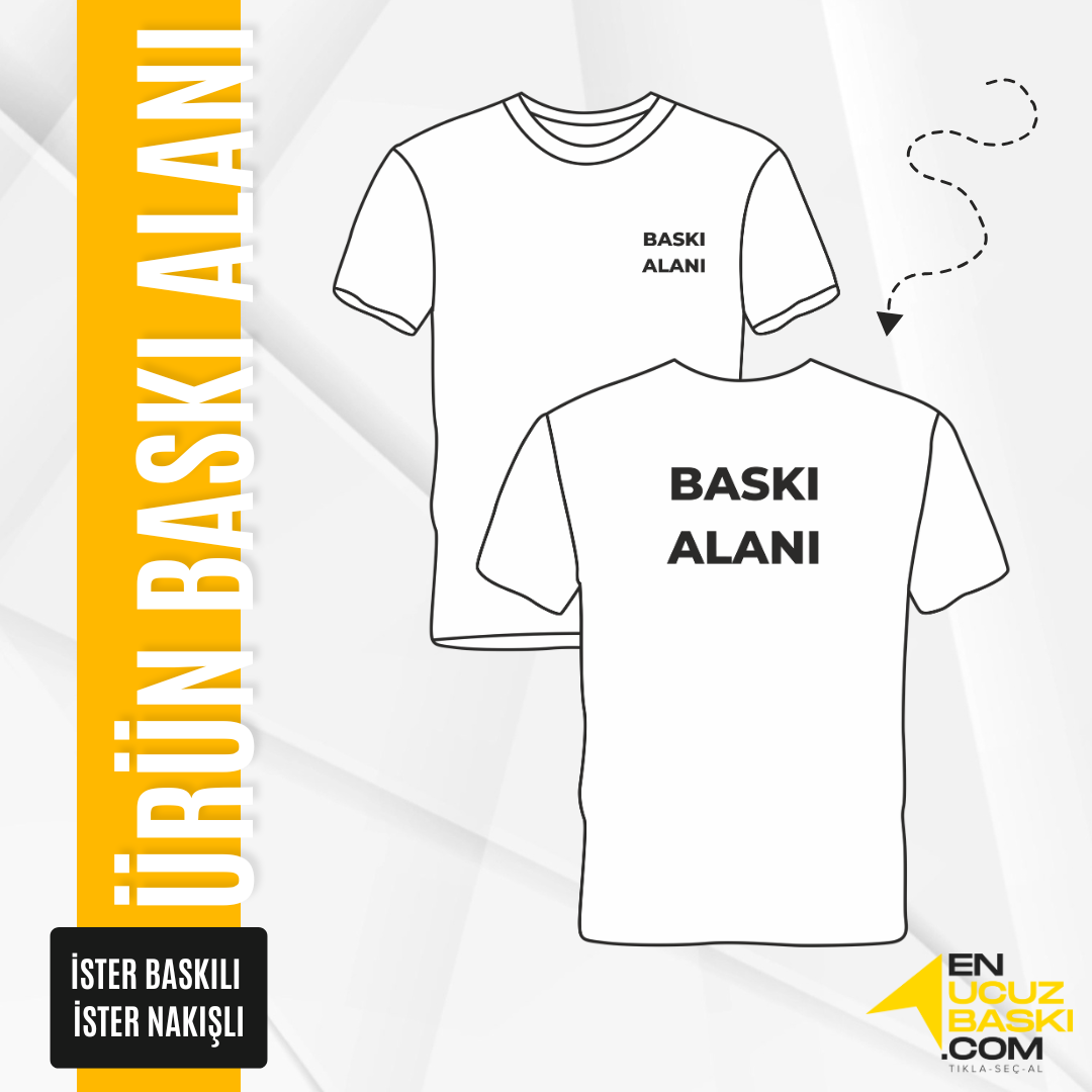 Baskılı Sıfır Yaka Basic Tişört Saks Mavi