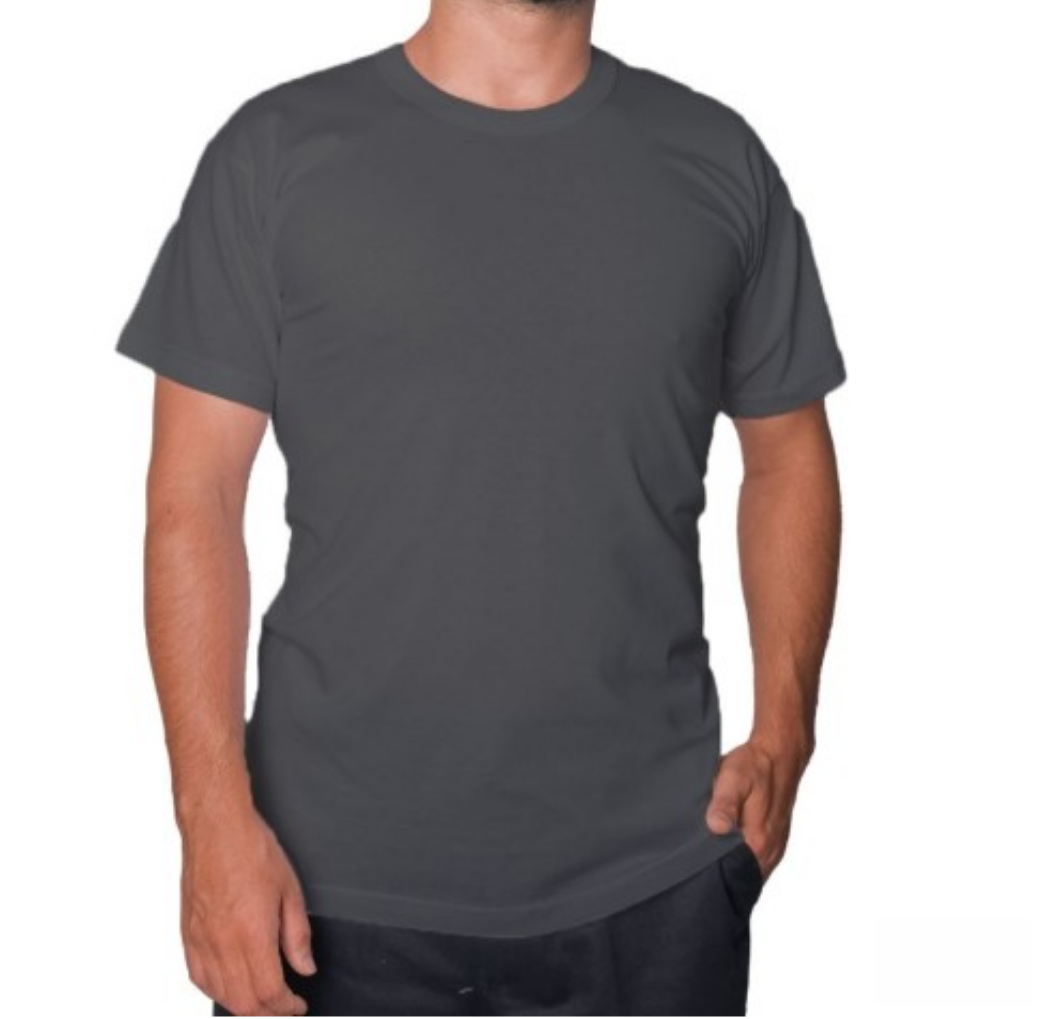 Baskılı Sıfır Yaka Company Tişört Antrasit - TOPTAN (10 Adet)