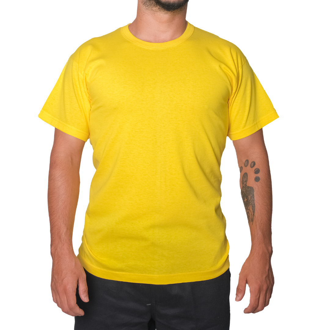Baskılı Sıfır Yaka Company Tişört Sarı - TOPTAN (10 Adet) Baskılı Sıfır Yaka Company Tişört Sarı - TOPTAN (10 Adet)