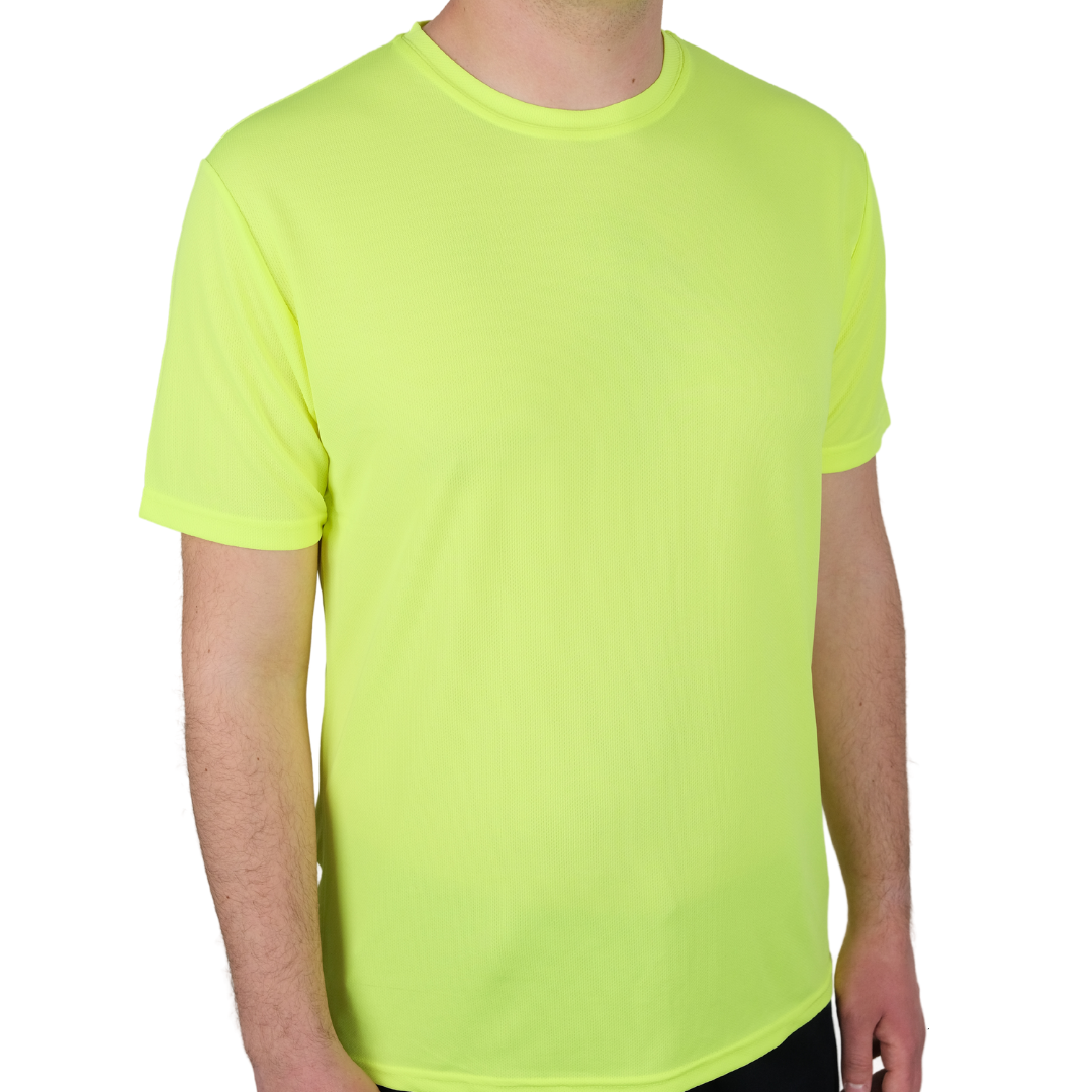 Baskılı Sıfır Yaka T-shirt Sarı - Dry Touch