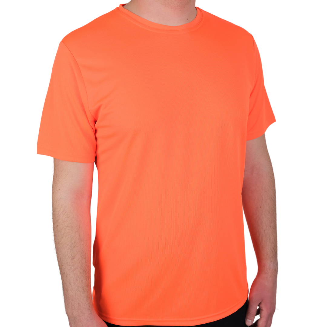 Baskılı Sıfır Yaka T-shirt Turuncu - Dry Touch