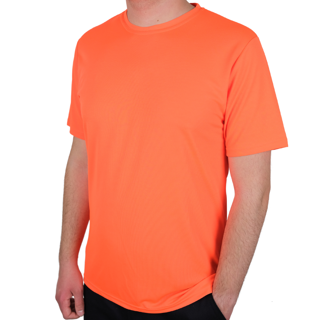 Baskılı Sıfır Yaka T-shirt Turuncu - Dry Touch