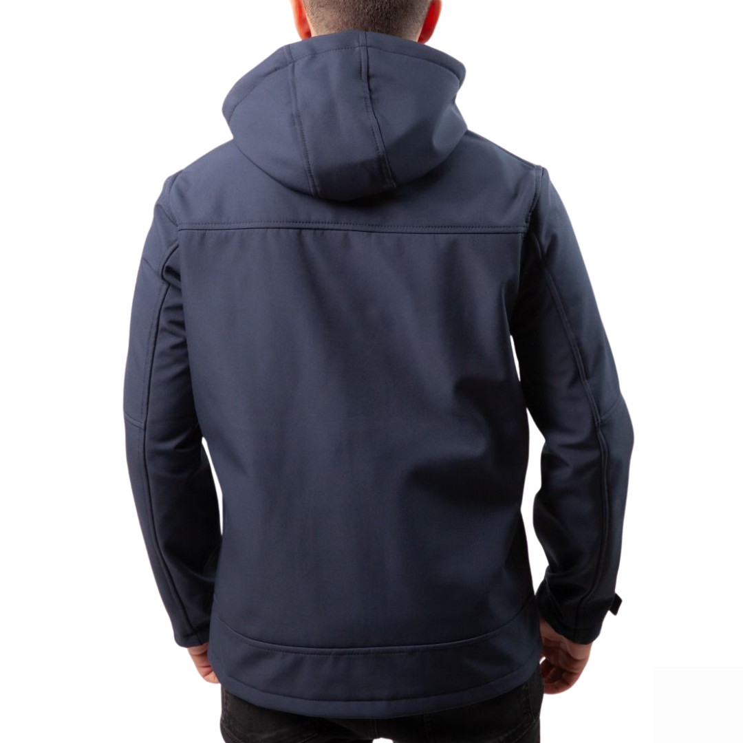 Baskılı Softshell Mont Kapşonlu / Lacivert -  İş Kıyafeti