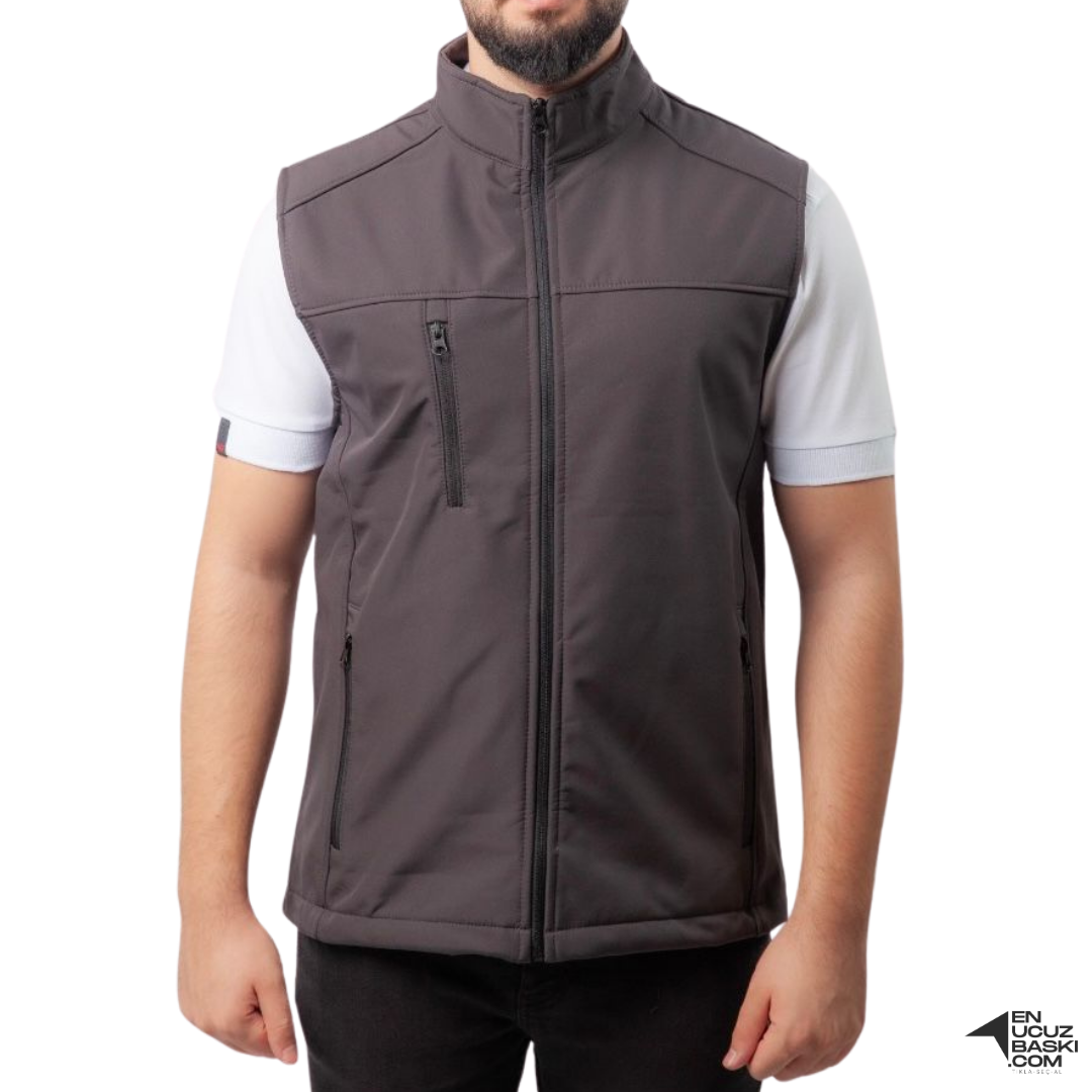 Baskılı Softshell Yelek / Gri İş Kıyafeti ( 10 ADET) Baskılı Softshell Yelek / Gri İş Kıyafeti ( 10 ADET)