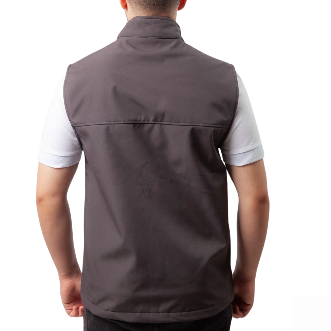 Baskılı Softshell Yelek / Gri - İş Kıyafeti