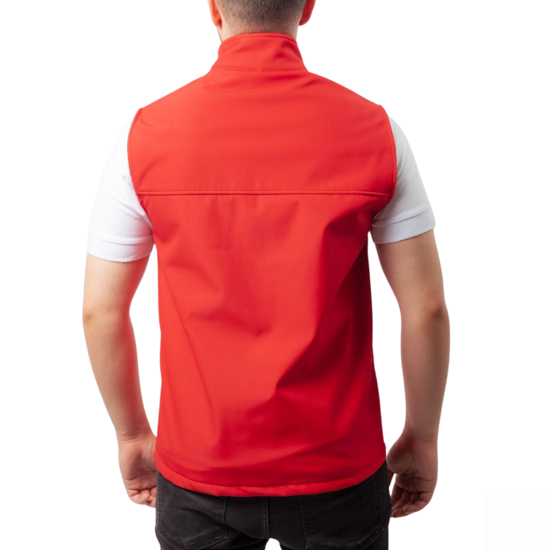 Baskılı Softshell Yelek / Kırmızı - İş Kıyafeti