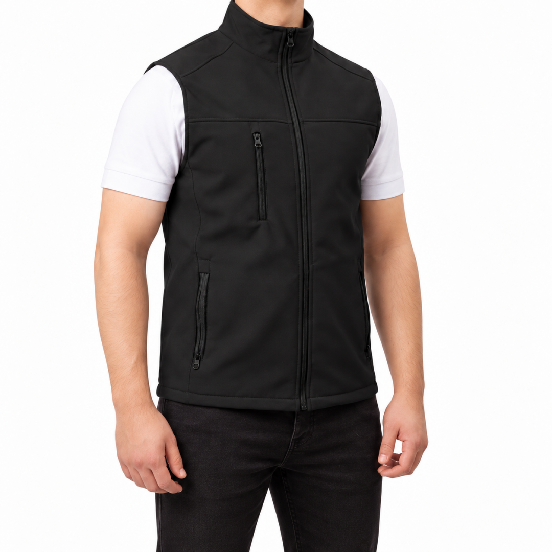 Baskılı Softshell Yelek / Siyah - İş Kıyafeti