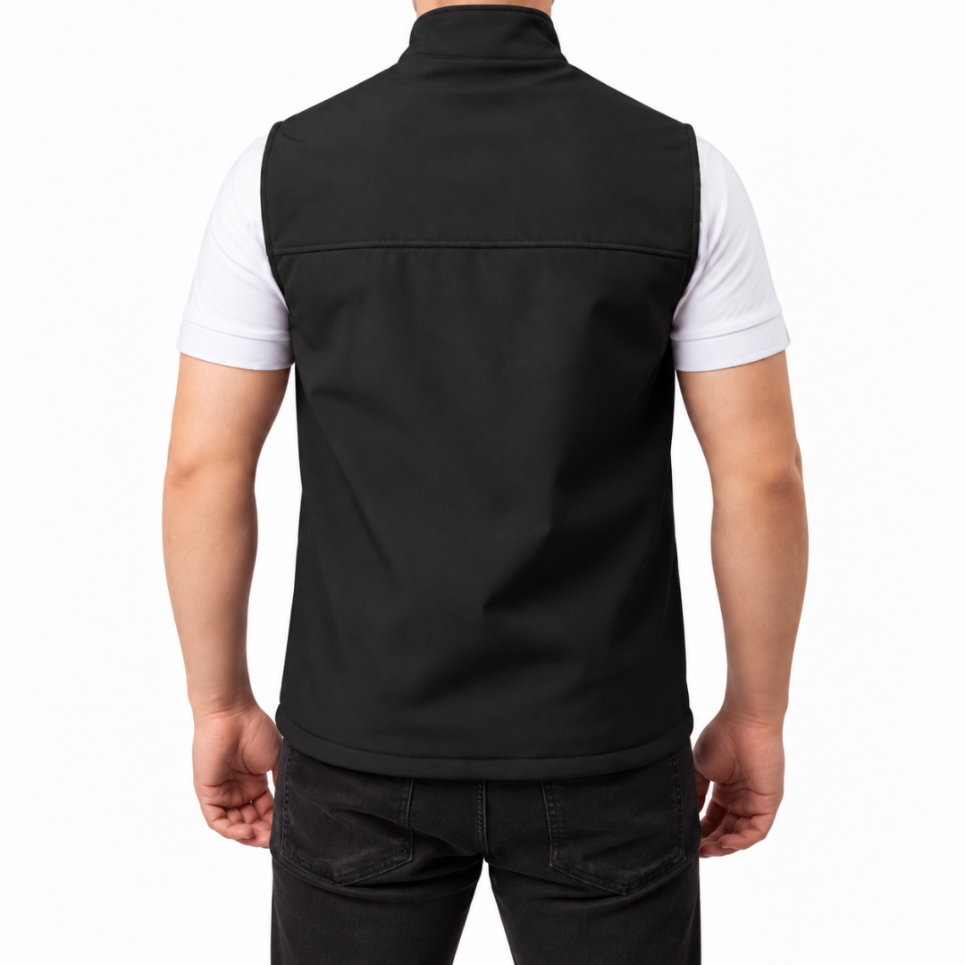Baskılı Softshell Yelek / Siyah - İş Kıyafeti