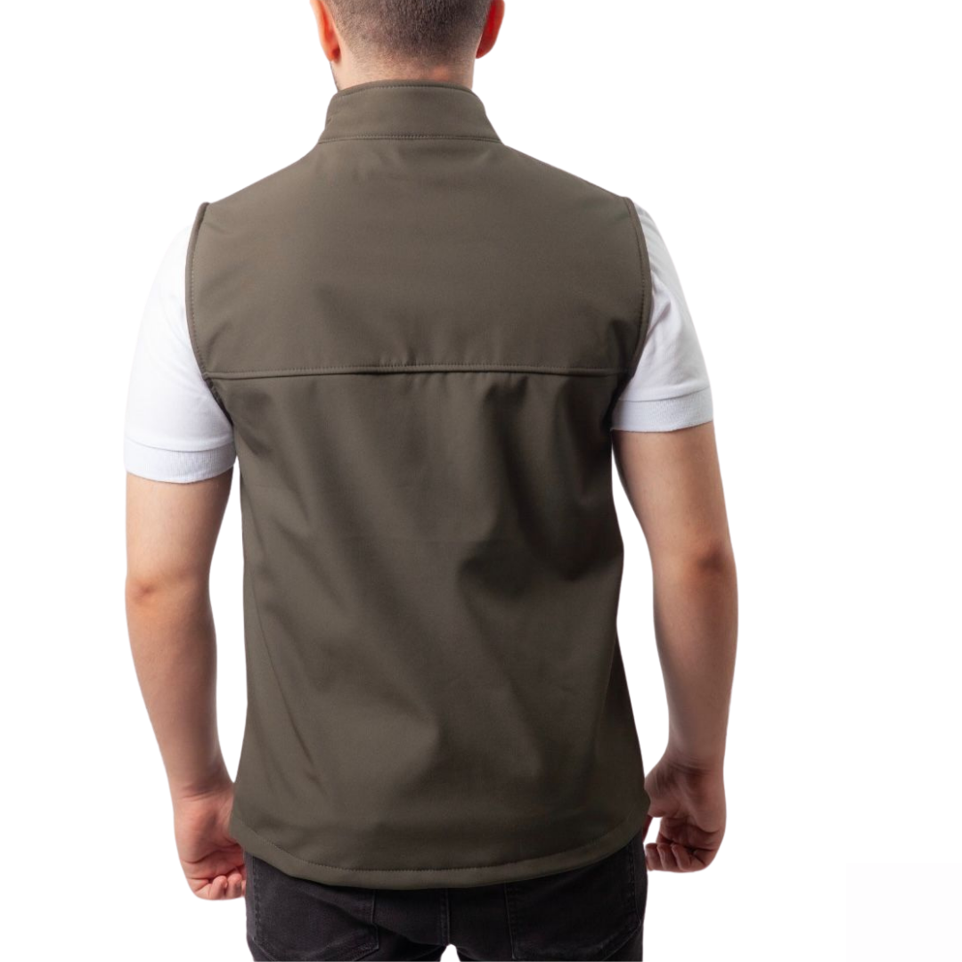 Baskılı Softshell Yelek / Yeşil - İş Kıyafeti