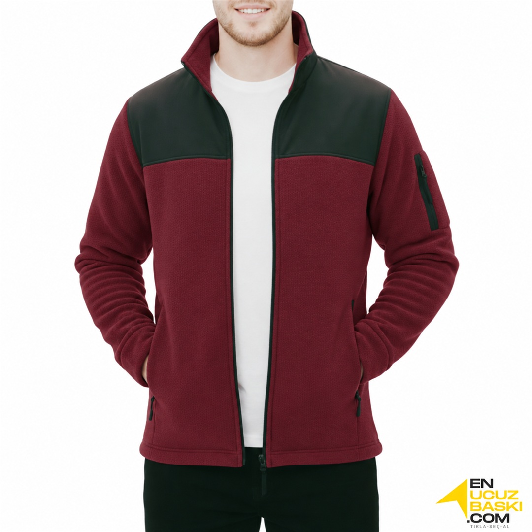 Baskılı Softshelli Polar Mont 3 Cepli / Bordo İş Kıyafeti Baskılı Softshelli Polar Mont 3 Cepli / Bordo İş Kıyafeti