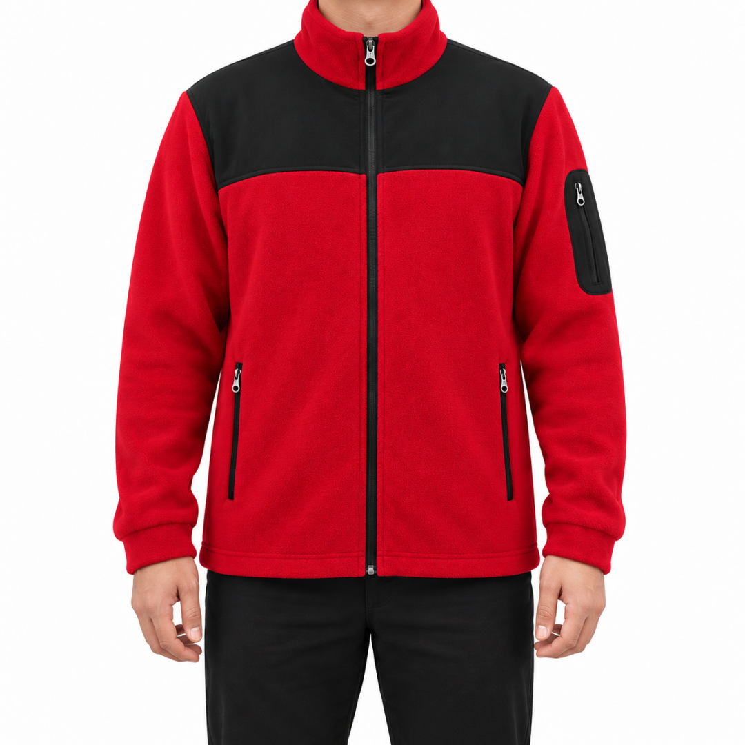 Baskılı Softshelli Polar Mont 3 Cepli / Kırmızı İş Kıyafeti Baskılı Softshelli Polar Mont 3 Cepli / Kırmızı İş Kıyafeti