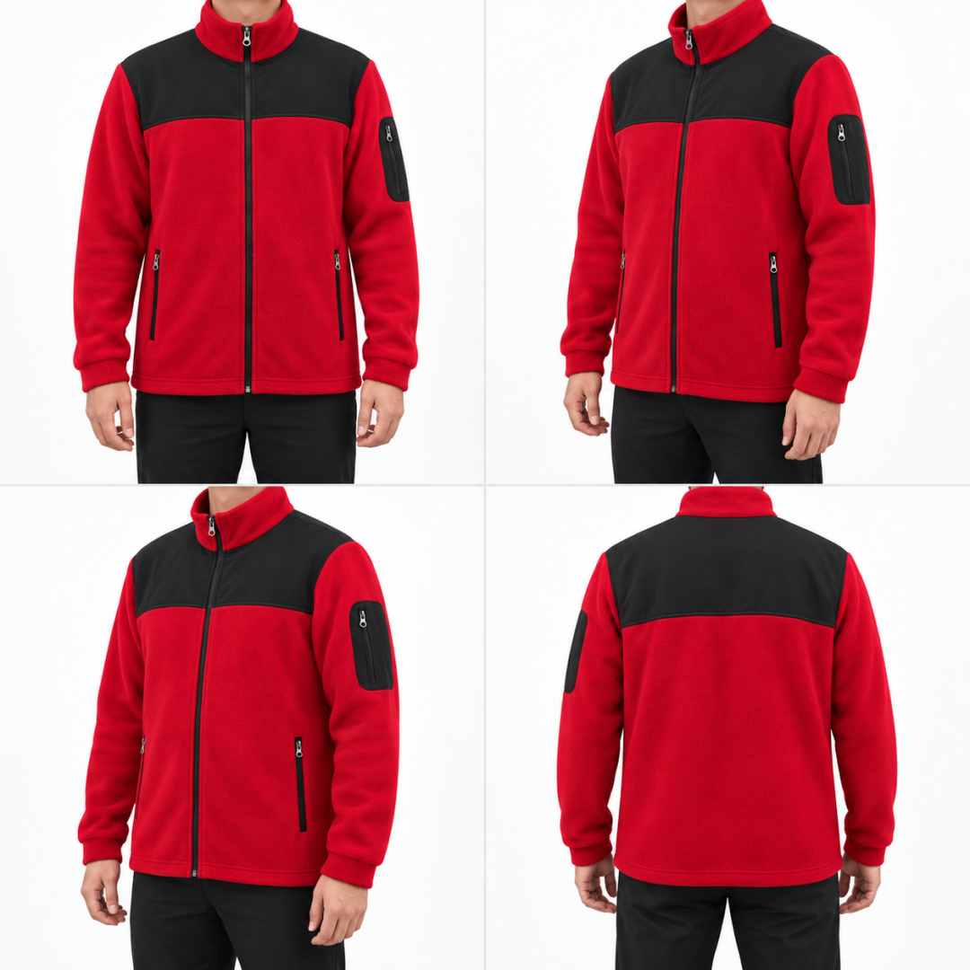 Baskılı Softshelli Polar Mont 3 Cepli / Kırmızı İş Kıyafeti Baskılı Softshelli Polar Mont 3 Cepli / Kırmızı İş Kıyafeti