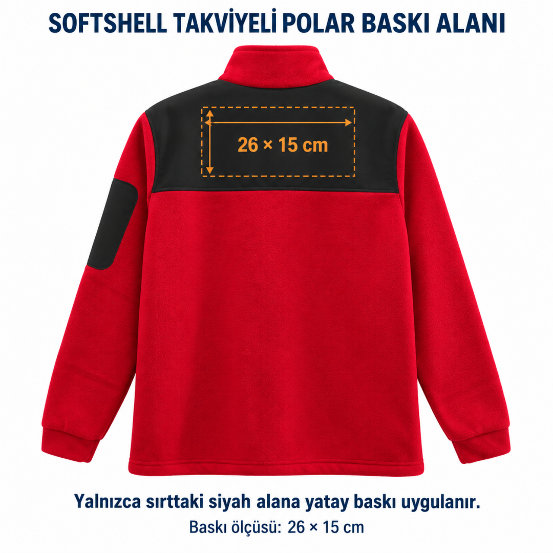 Baskılı Softshelli Polar Mont 3 Cepli / Kırmızı İş Kıyafeti Baskılı Softshelli Polar Mont 3 Cepli / Kırmızı İş Kıyafeti