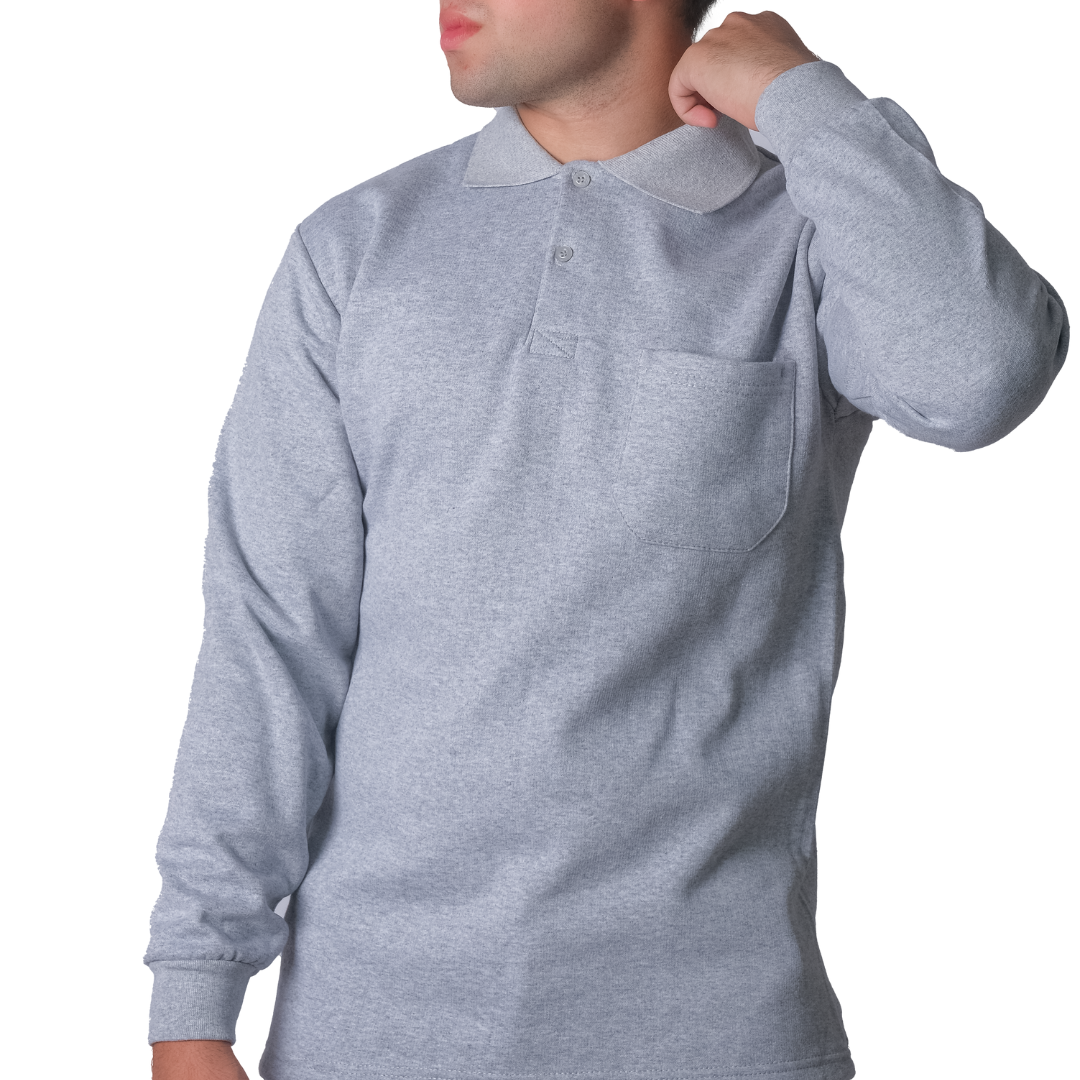 Baskılı Sweat  Polo Yaka / Gri İş Kıyafeti ( 10 ADET)