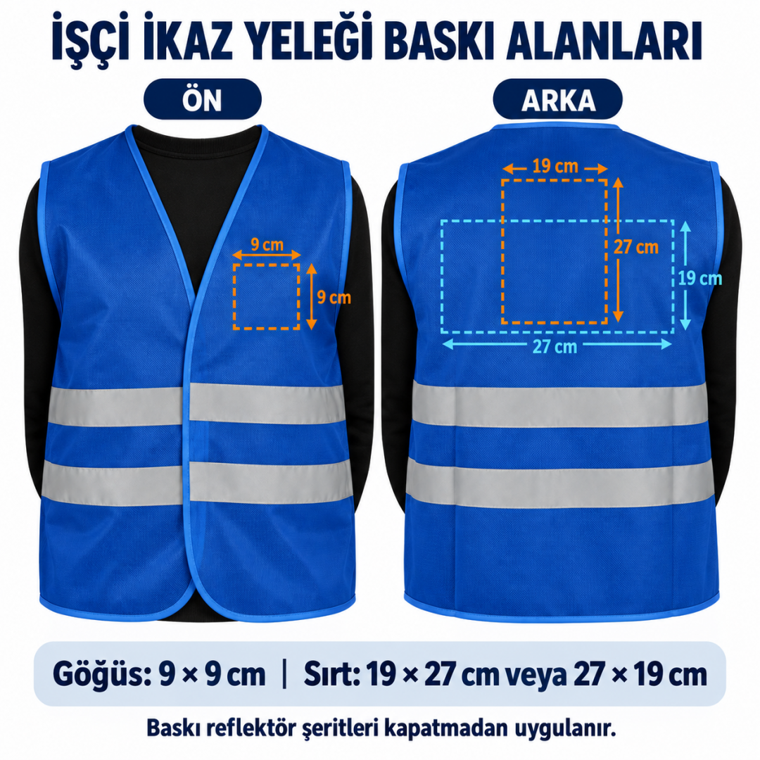 İkaz Yeleği İşçi Saks Mavi