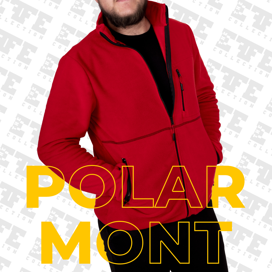 Polar Mont - Fermuarlı ( Kırmızı) - Baskılı