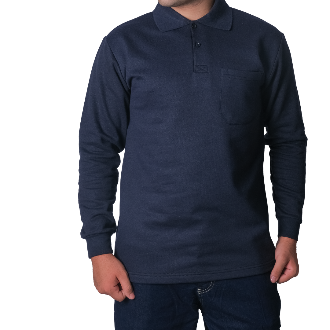 Baskılı Polo Yaka Sweat Lacivert