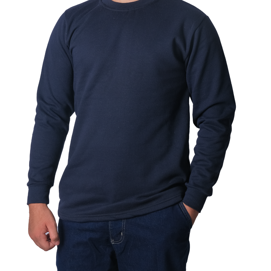 Baskılı Sıfır Yaka Sweat Lacivert