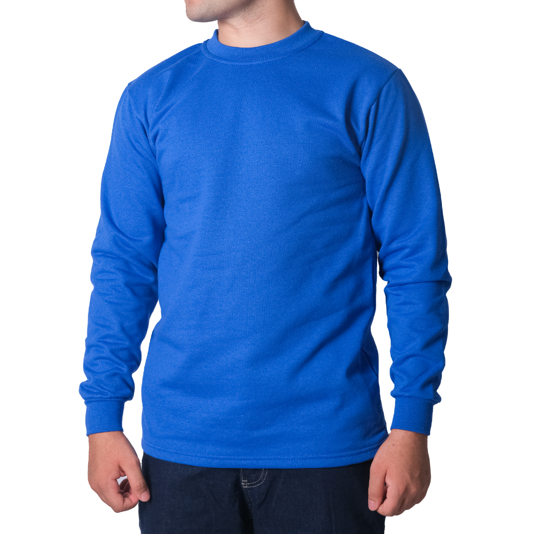 Baskılı Sıfır Yaka Sweat Saks Mavi Baskılı Sıfır Yaka Sweat Saks Mavi