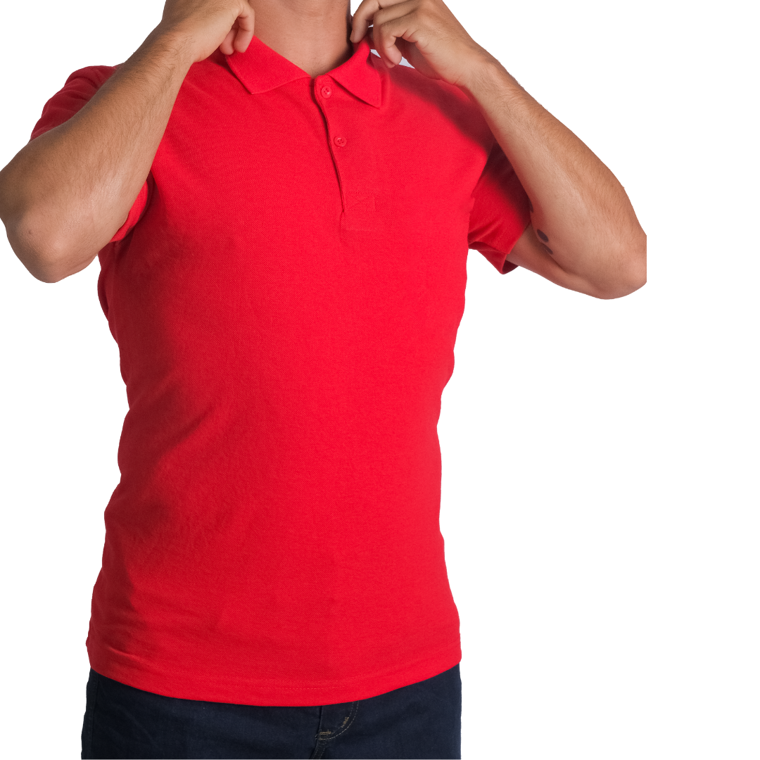 Baskılı Polo Yaka Tişört Basic Kırmızı Baskılı Polo Yaka Tişört Basic Kırmızı