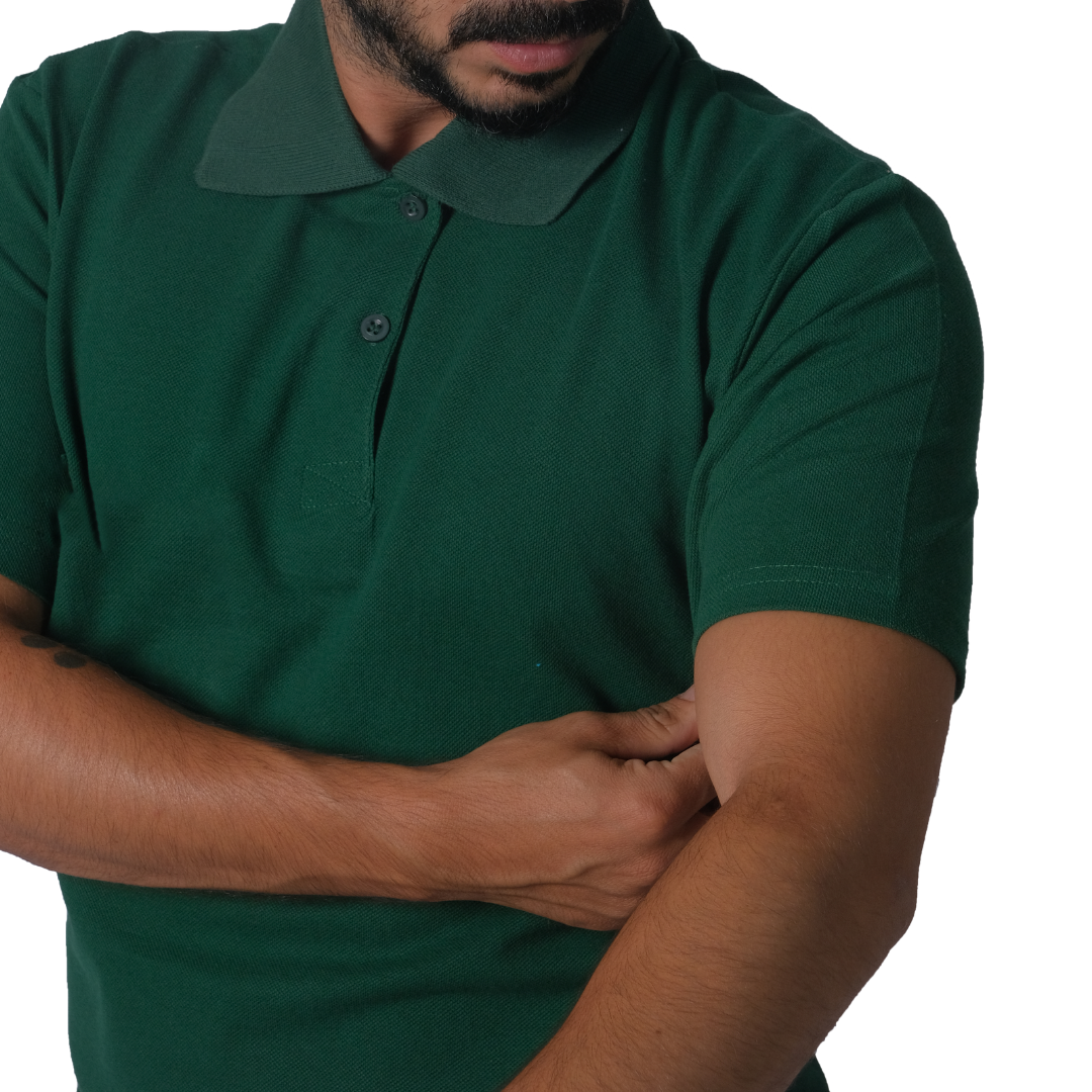 Baskılı Polo Yaka Tişört Basic Yeşil