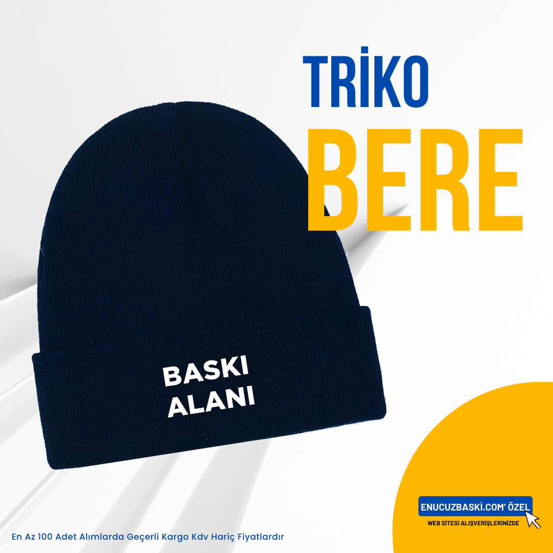 Baskılı Triko Bere Lacivert