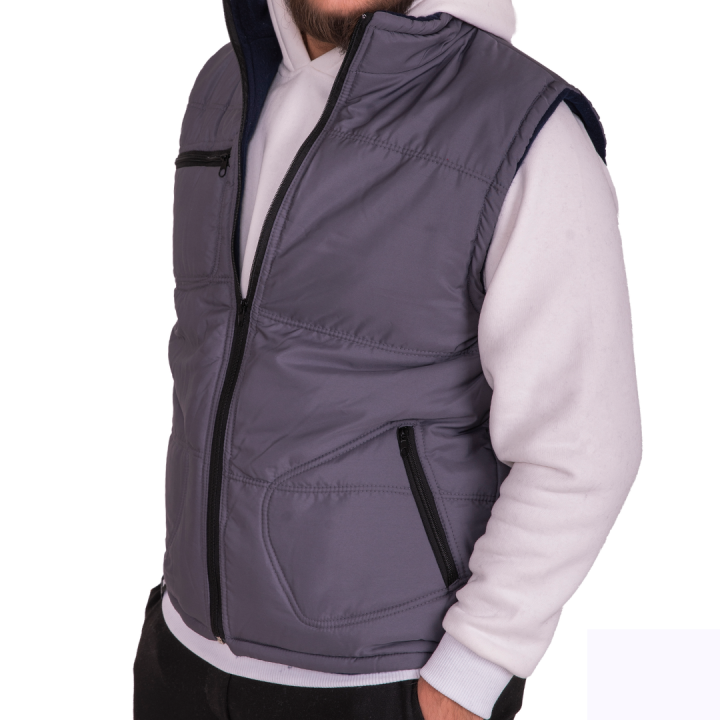 Basic  Anorak Yelek 3 Cepli Gri