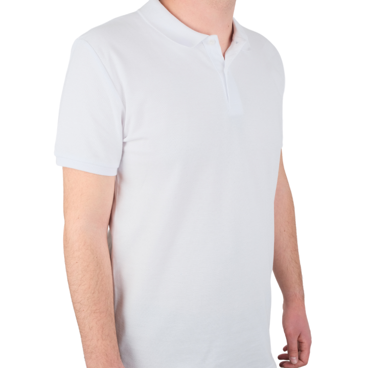 Baskılı Polo Yaka Tişört Premium Beyaz