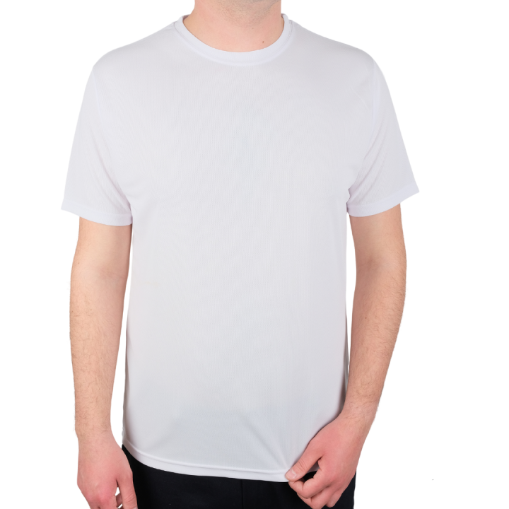 Baskılı Sıfır Yaka T-shirt Beyaz - Dry Touch