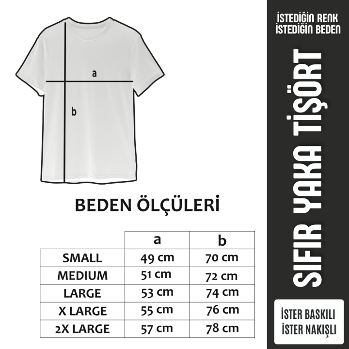 Baskılı Sıfır Yaka T-shirt Saks Mavi - Dry Touch